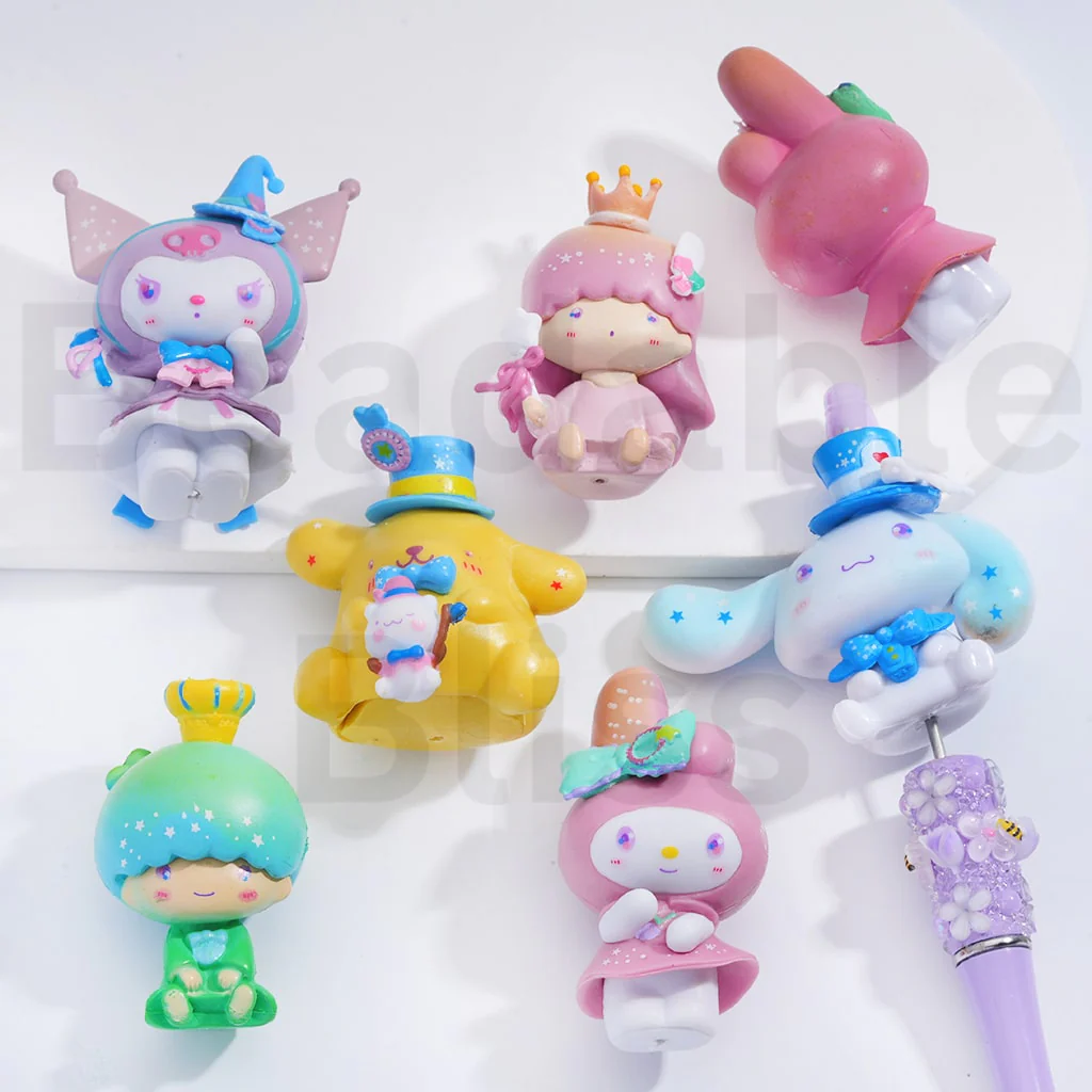 Acrylic Beads Pen Toppers Pendants Jewelry Accessories Cute Adorable Character Family Little Baby Star Doll, Around 45-60MM High, Random Mix - Image 3