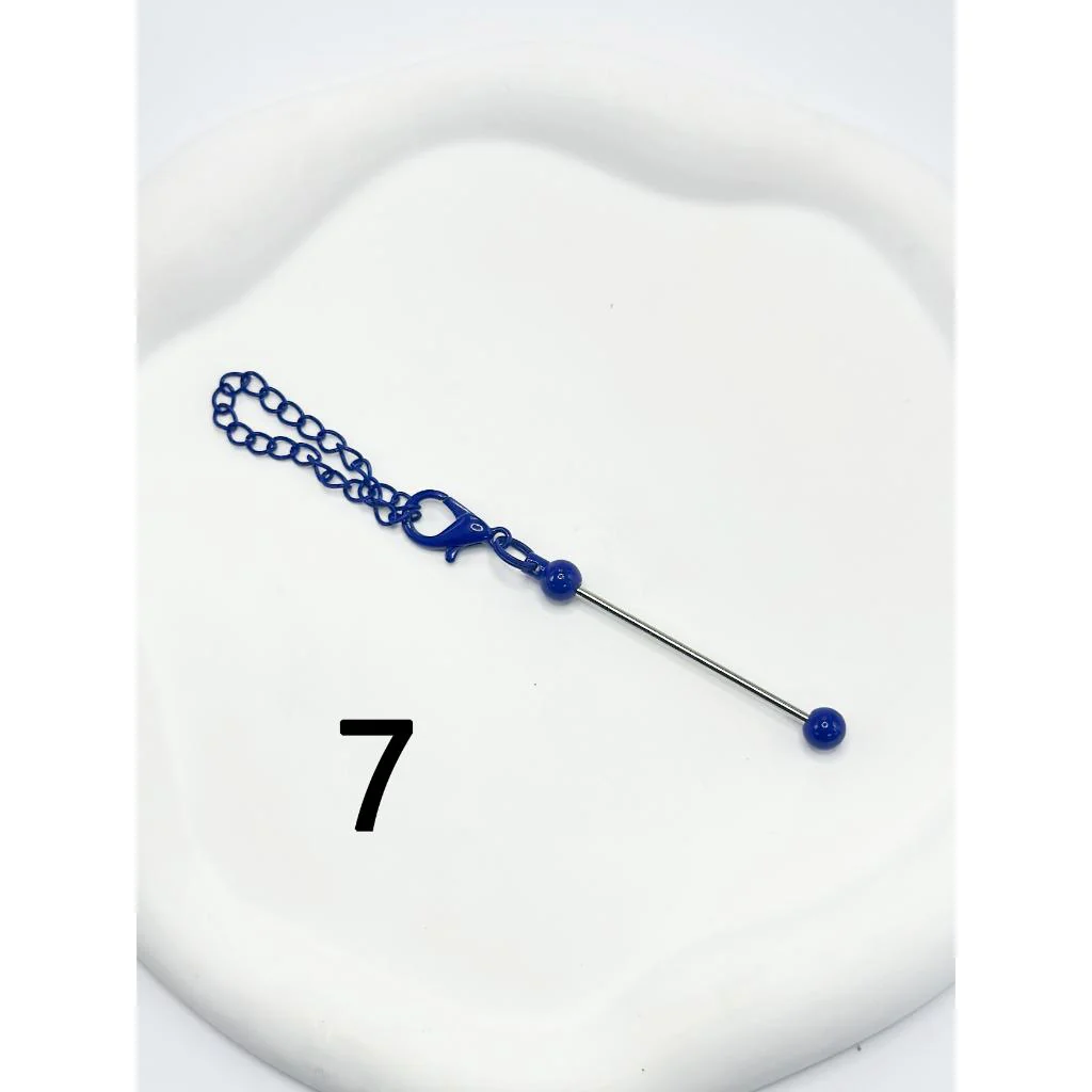 Beadable Bars with Chain and Lobster Clasp in Solid Colors, Pendant Holders for Cups and Tumblers, Metal, 178mm - Image 10