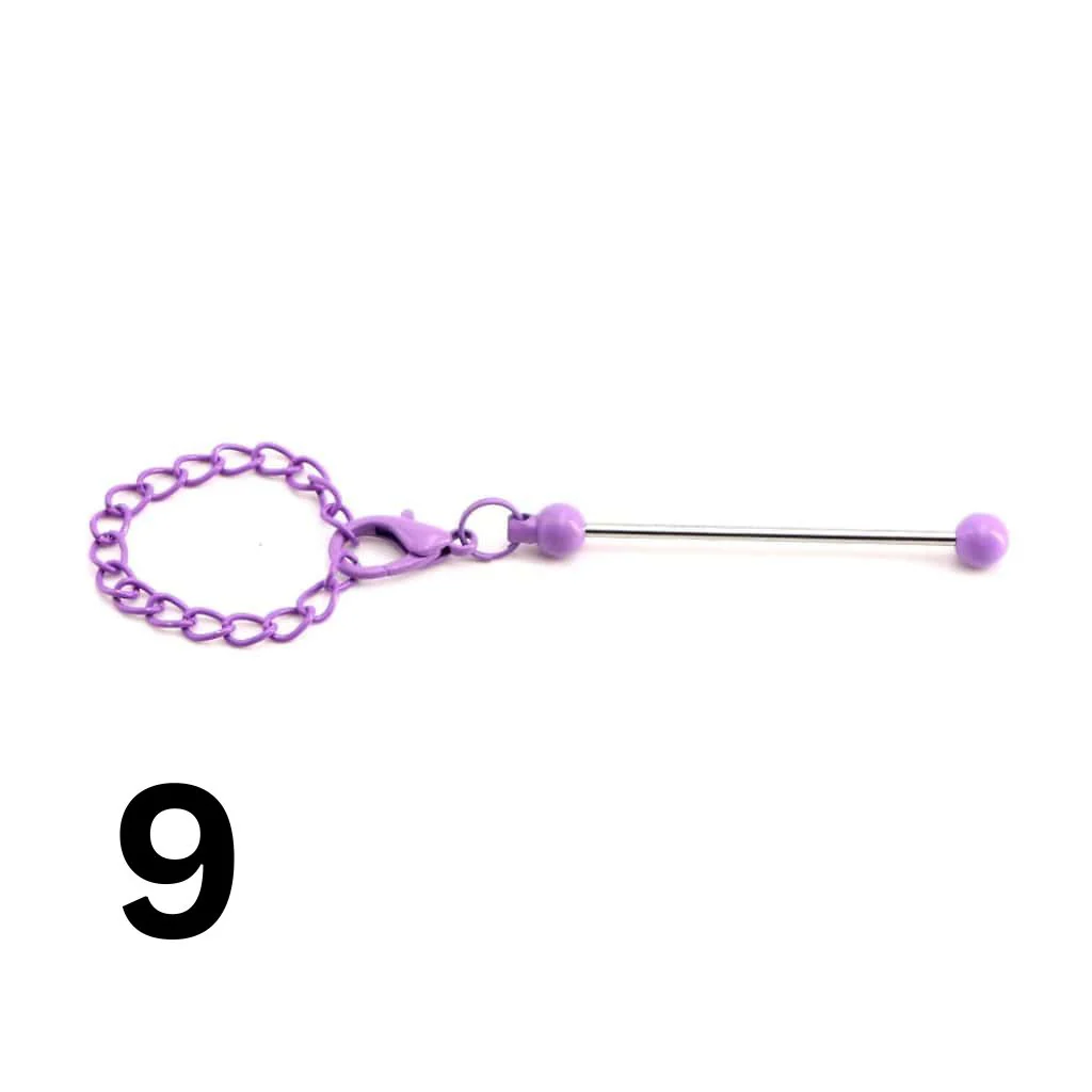 Beadable Bars with Chain and Lobster Clasp in Solid Colors, Pendant Holders for Cups and Tumblers, Metal, 178mm - Image 12