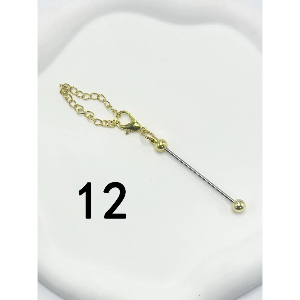 Beadable Bars with Chain and Lobster Clasp in Solid Colors, Pendant Holders for Cups and Tumblers, Metal, 178mm - Image 15