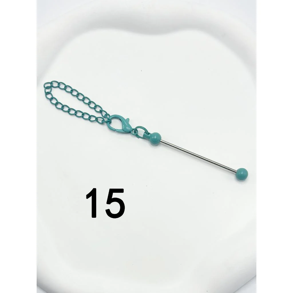 Beadable Bars with Chain and Lobster Clasp in Solid Colors, Pendant Holders for Cups and Tumblers, Metal, 178mm - Image 18