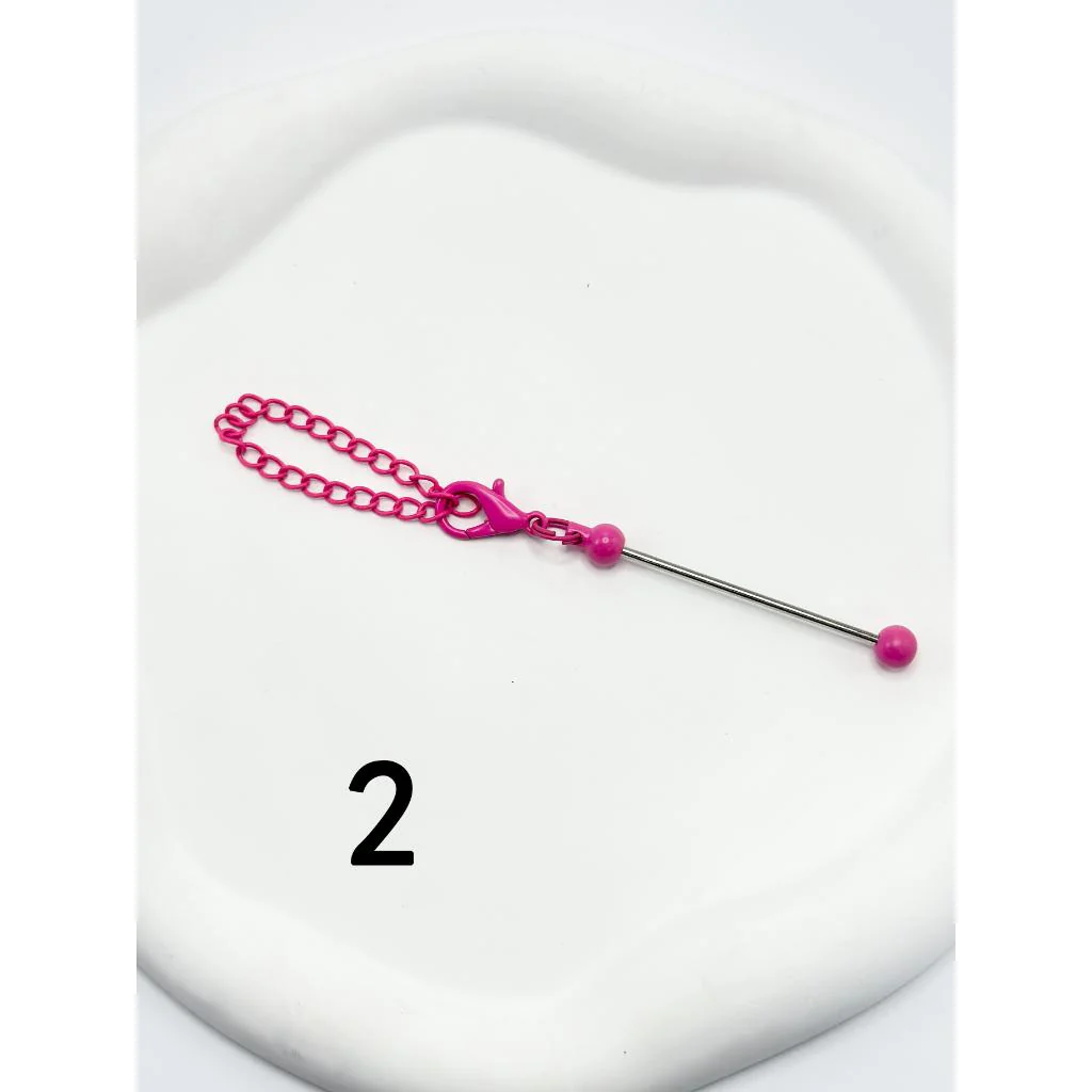 Beadable Bars with Chain and Lobster Clasp in Solid Colors, Pendant Holders for Cups and Tumblers, Metal, 178mm - Image 5