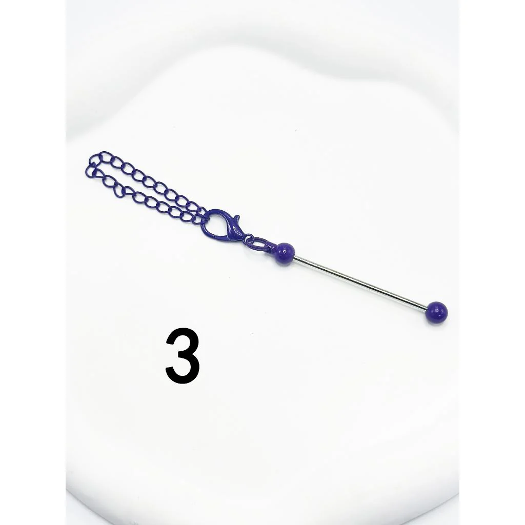 Beadable Bars with Chain and Lobster Clasp in Solid Colors, Pendant Holders for Cups and Tumblers, Metal, 178mm - Image 6