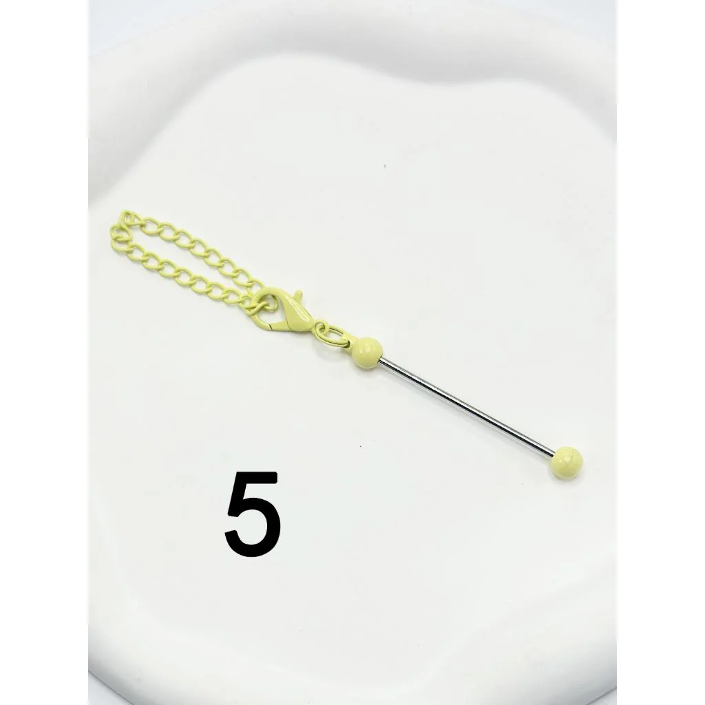 Beadable Bars with Chain and Lobster Clasp in Solid Colors, Pendant Holders for Cups and Tumblers, Metal, 178mm - Image 8