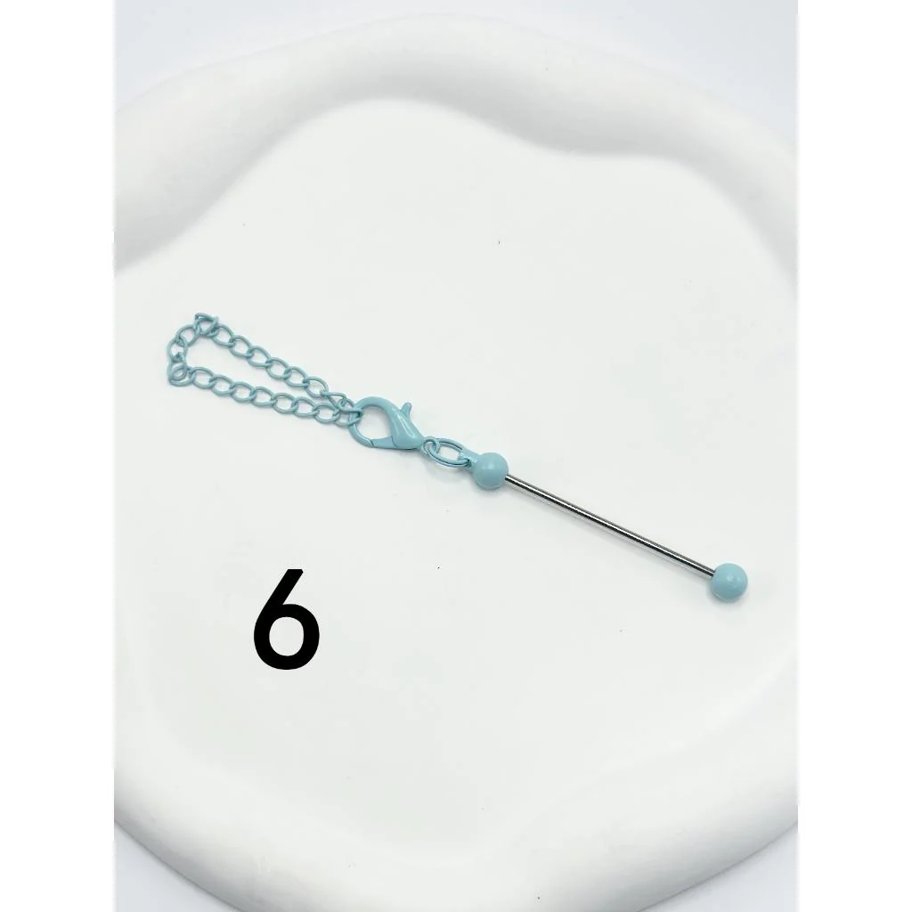 Beadable Bars with Chain and Lobster Clasp in Solid Colors, Pendant Holders for Cups and Tumblers, Metal, 178mm - Image 9