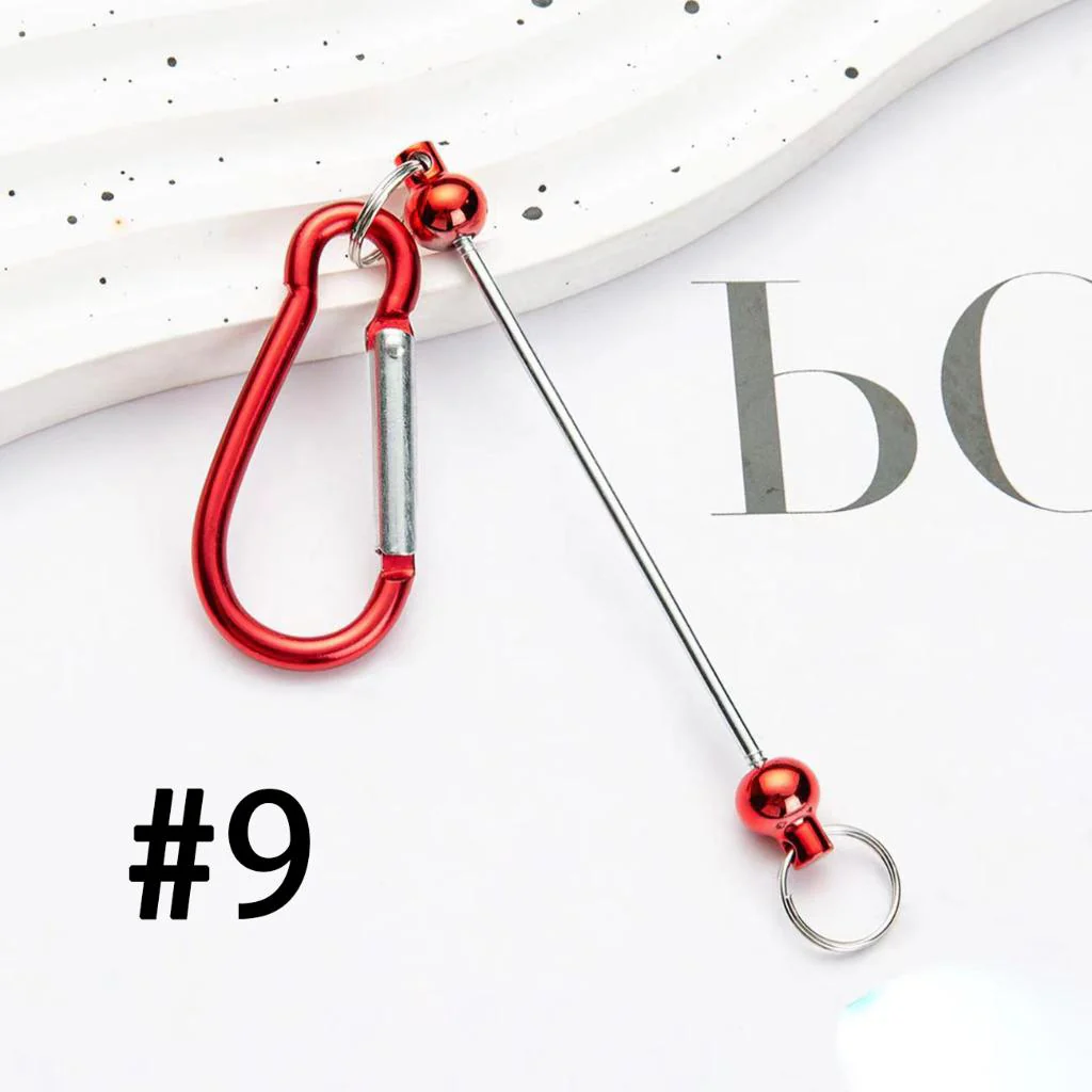 Beadable Carabiner Keychain with Bar Metal Karabiner Carabiner Hook Snap Ring Keyring - Image 10