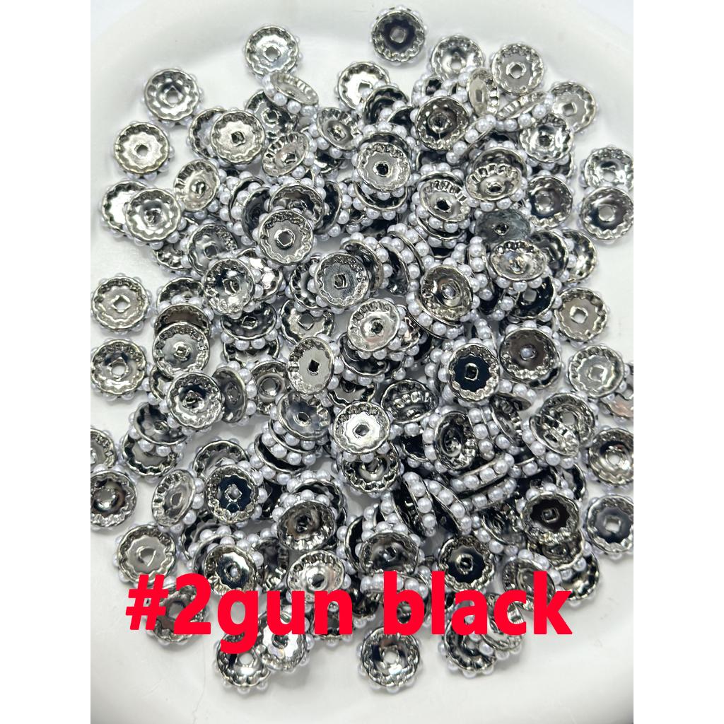 Beadable Metal Spacer with White Pearls, Random Mix, 12MM - Image 3
