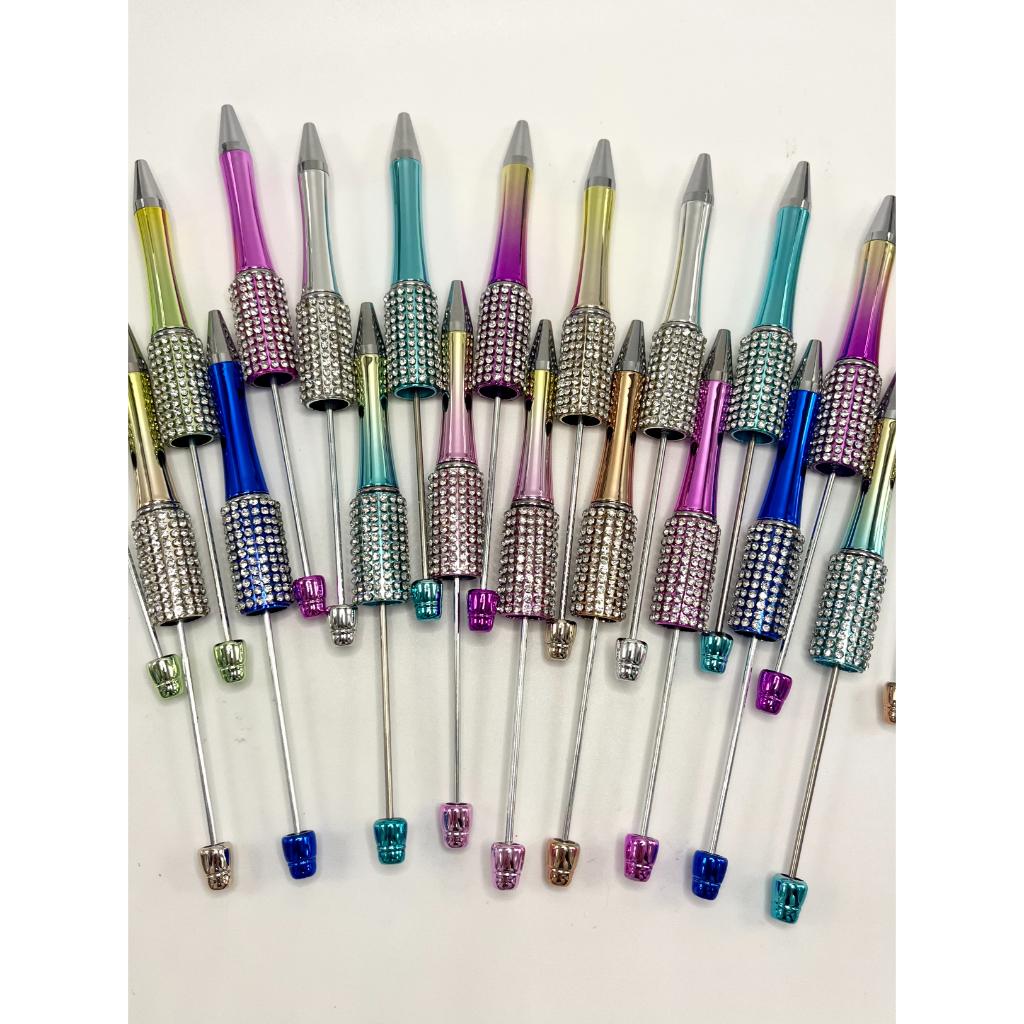Beadable Pens with Clear Rhinestones, Random Mix - Image 3