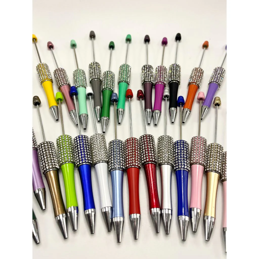 Beadable Pens with Clear Rhinestones, Random Mix - Image 4