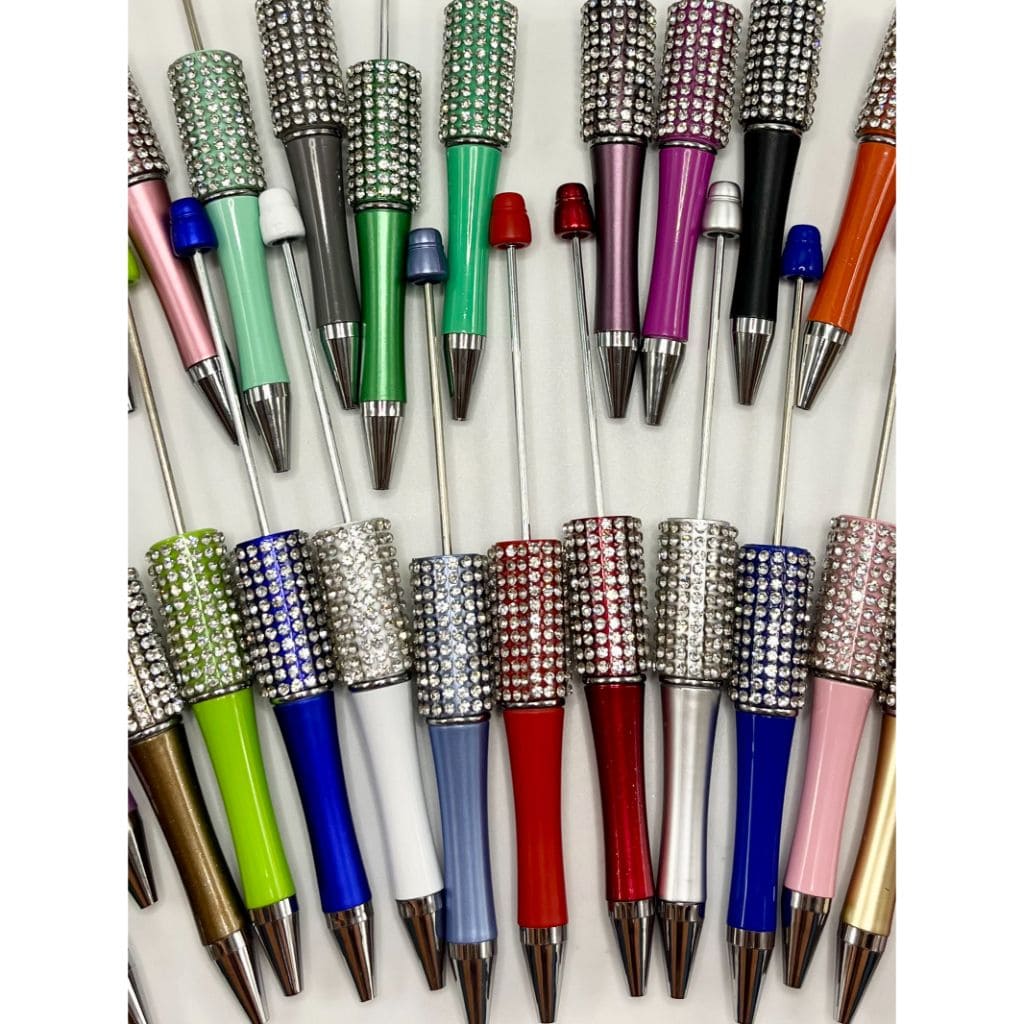 Beadable Pens with Clear Rhinestones, Random Mix - Image 5