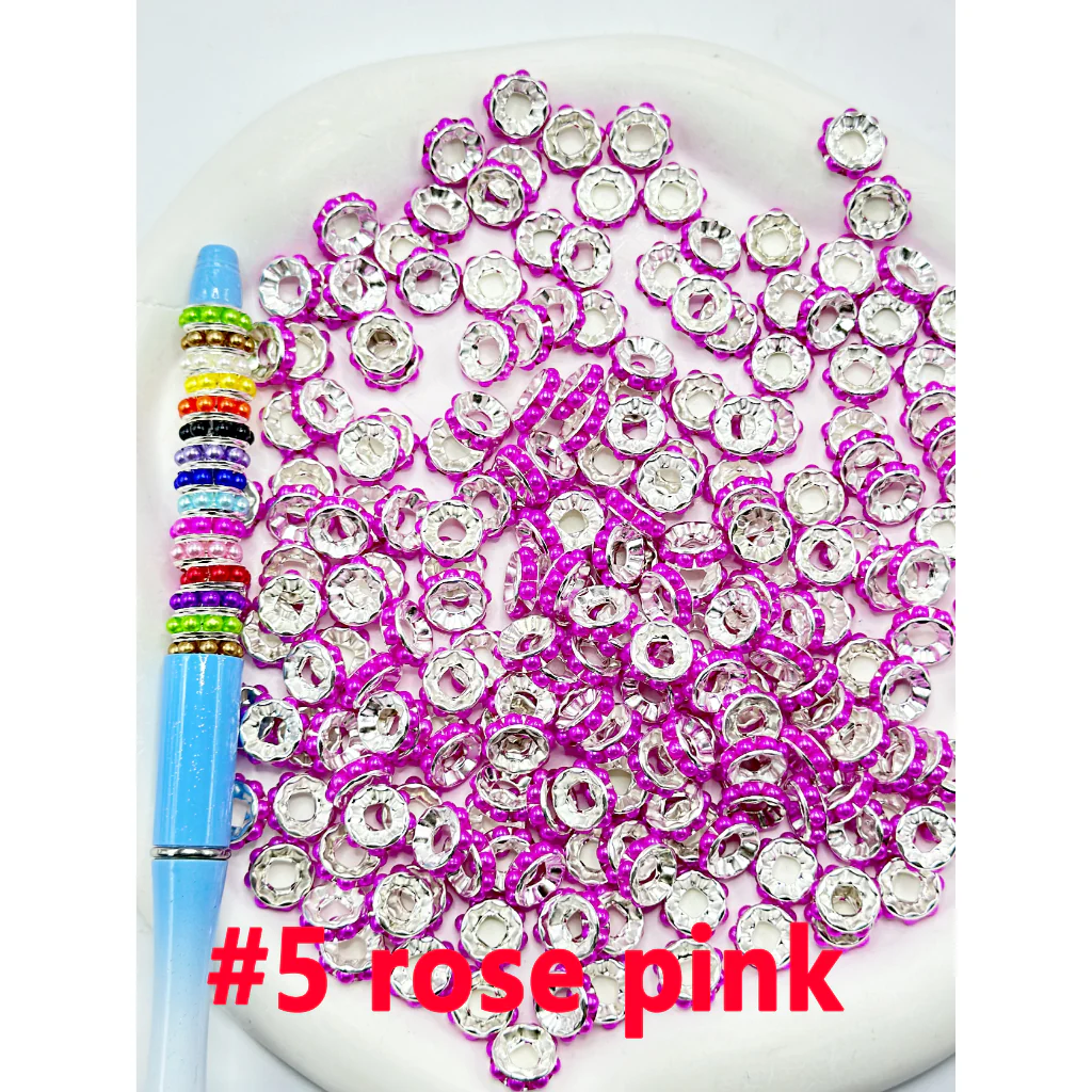 Beadable Silver Color Metal Spacer with Pearls in Solid Color, 10MM - Image 10