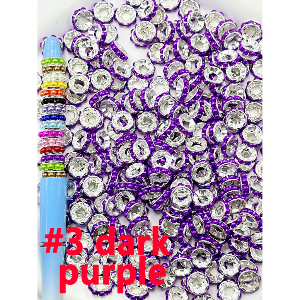 Beadable Silver Color Metal Spacer with Pearls in Solid Color, 10MM - Image 12