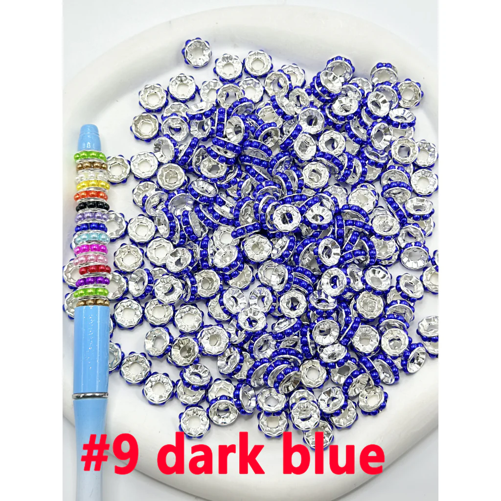 Beadable Silver Color Metal Spacer with Pearls in Solid Color, 10MM - Image 6