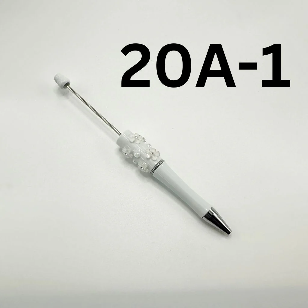 Beaded Pens in Solid Colors with Acrylic Flower and Clear Rhinestone - Image 23