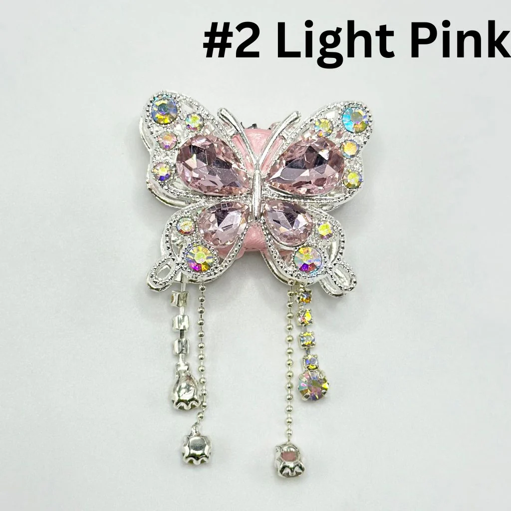 Bling Bling Butterfly Fancy Alloy Clay Beads with Rhinestones and Pendants Chains, 34MM by 40MM - Image 3