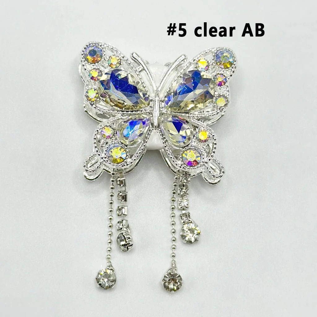 Bling Bling Butterfly Fancy Alloy Clay Beads with Rhinestones and Pendants Chains, 34MM by 40MM - Image 6