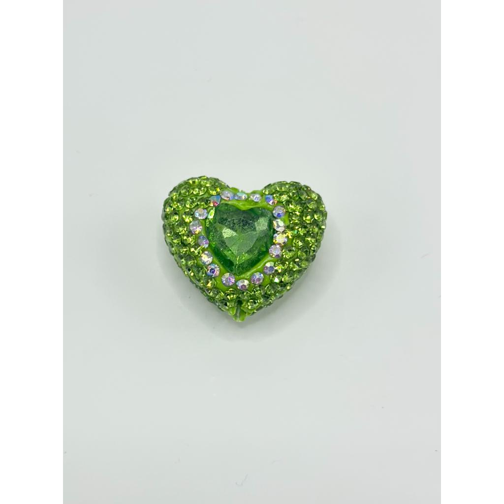 Bling Bling Sparkling Heart Clay Beads with Colorful Rhinestones, 20mm by 26mm - Image 10