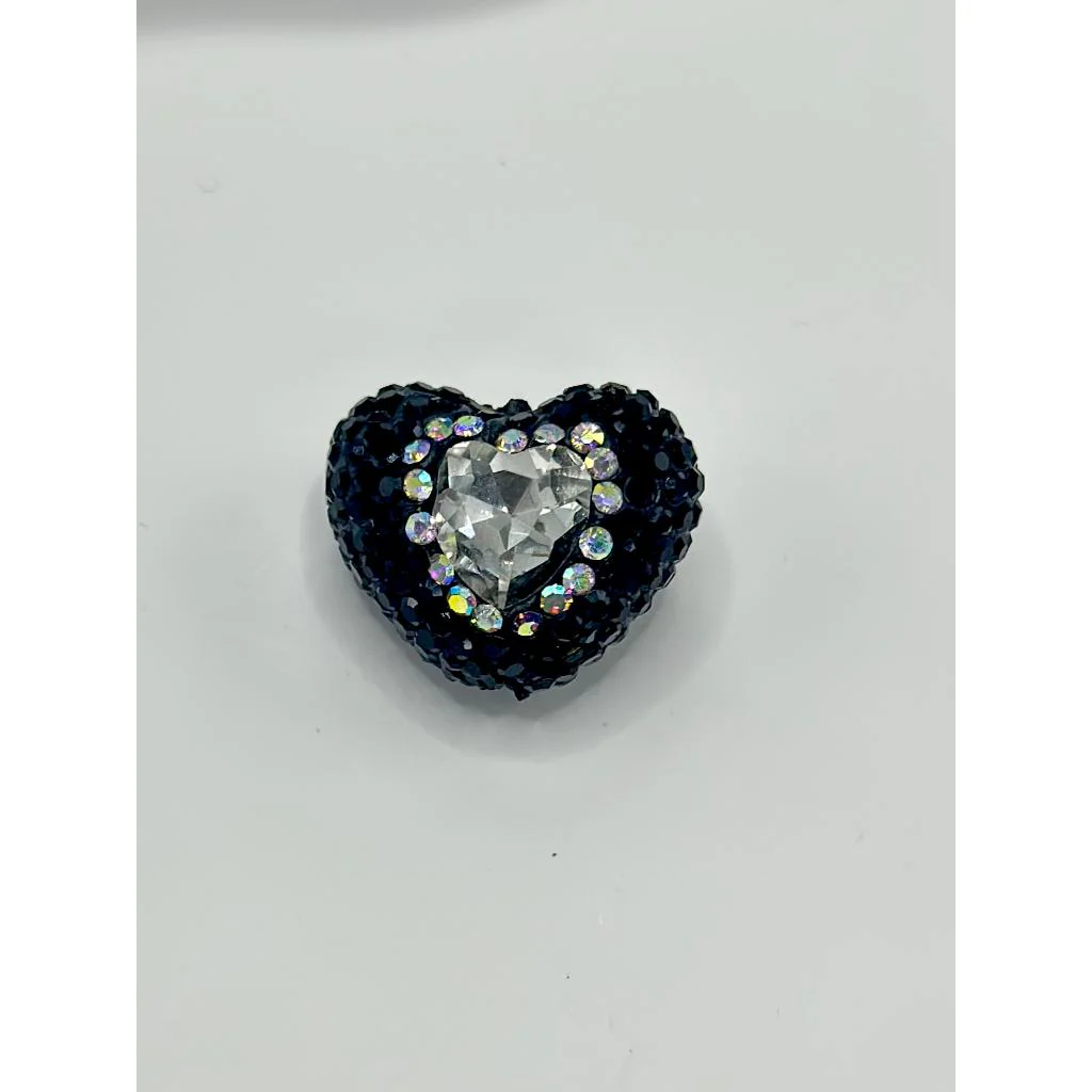 Bling Bling Sparkling Heart Clay Beads with Colorful Rhinestones, 20mm by 26mm - Image 4