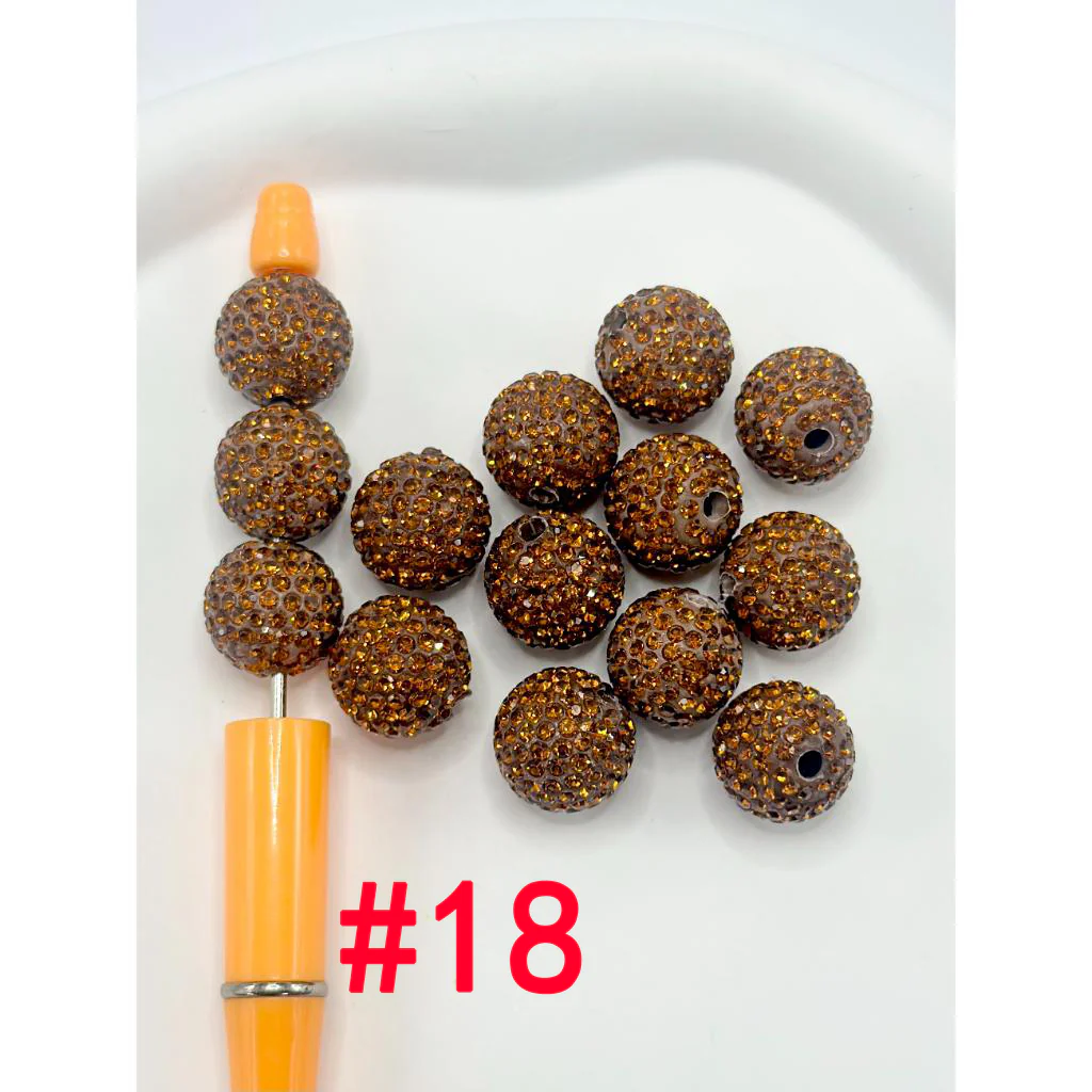 Clay Beads with Colorful Rhinestones, 16mm, Please Read Description - Image 3