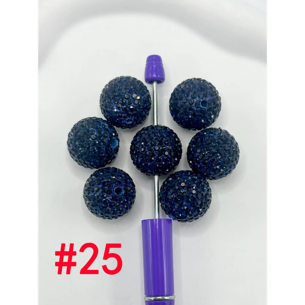 Clay Beads with Rhinestones, 20mm, Please Read Description - Image 3