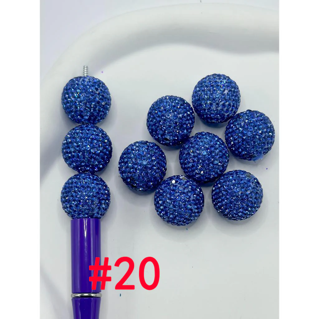 Clay Beads with Rhinestones, 20mm, Please Read Description - Image 4