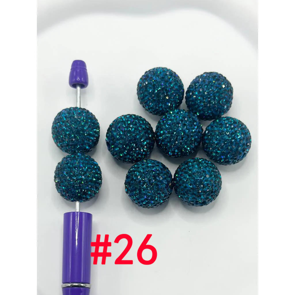 Clay Beads with Rhinestones, 20mm, Please Read Description - Image 5