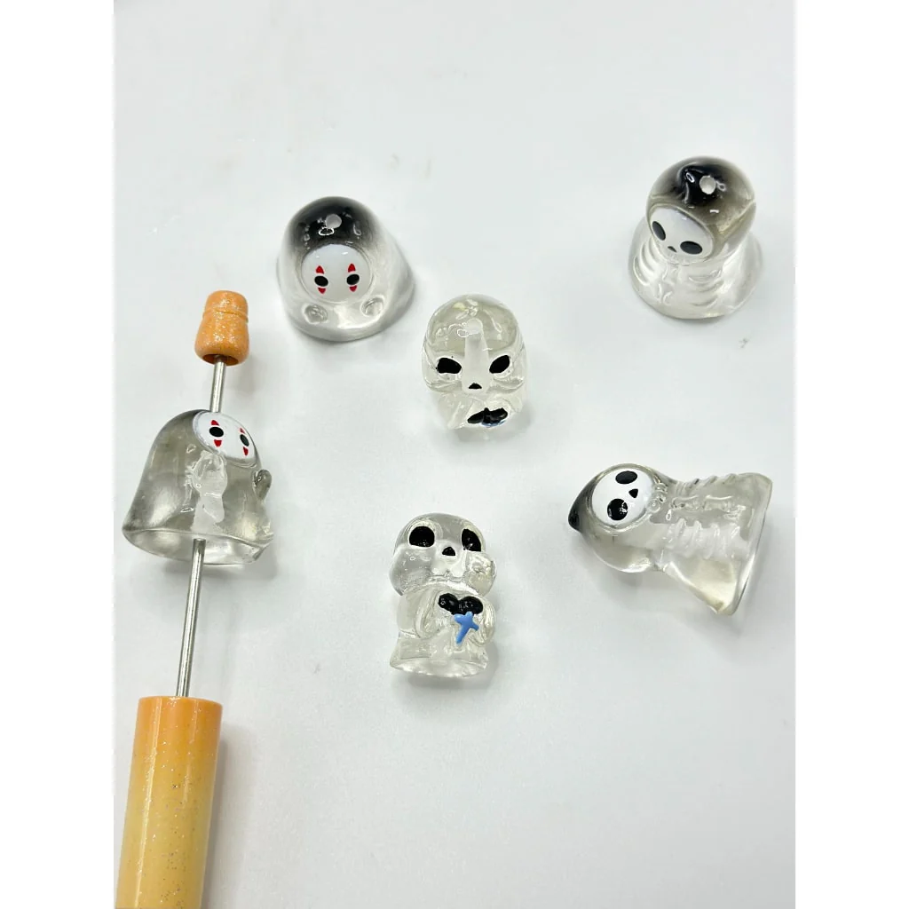 Cute Halloween Crystal Ball Clear Spooky Pen Toppers Beads, Around 10-13MM - Image 3
