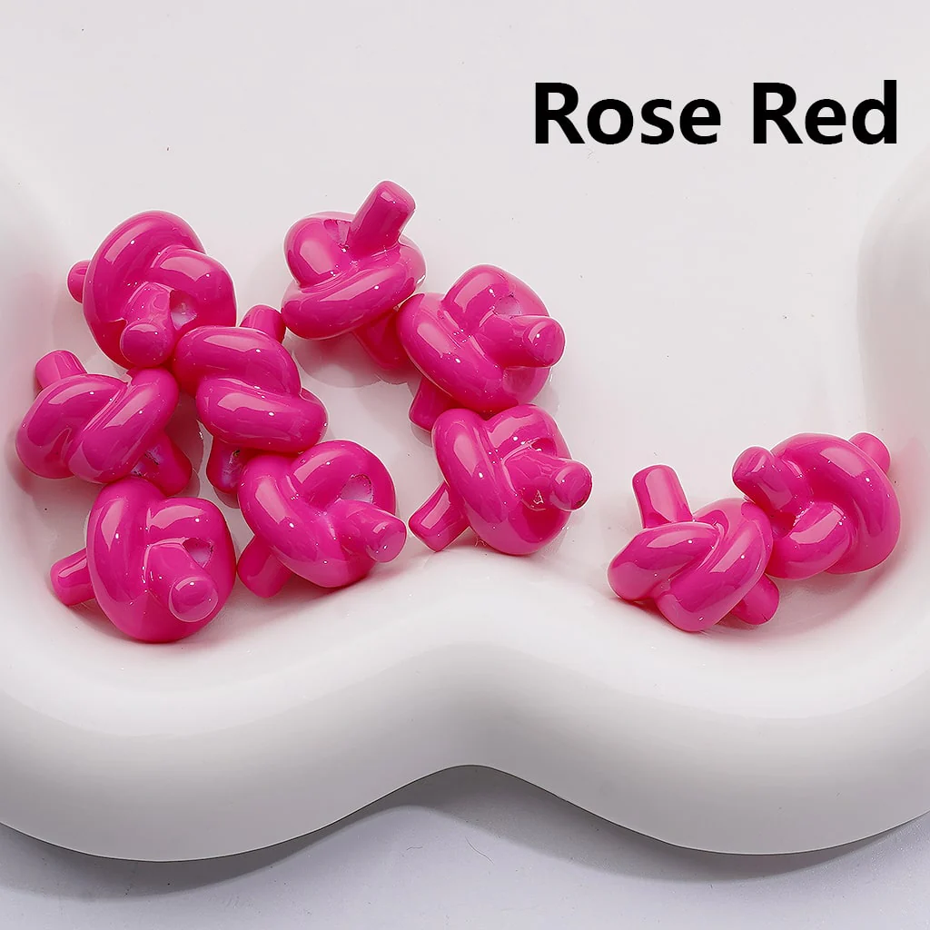 Cute Knot Tie Acrylic Beads in Solid Color, Around 15*17MM, (Single Color is available for 200pcs(Whole bag)) - Image 15