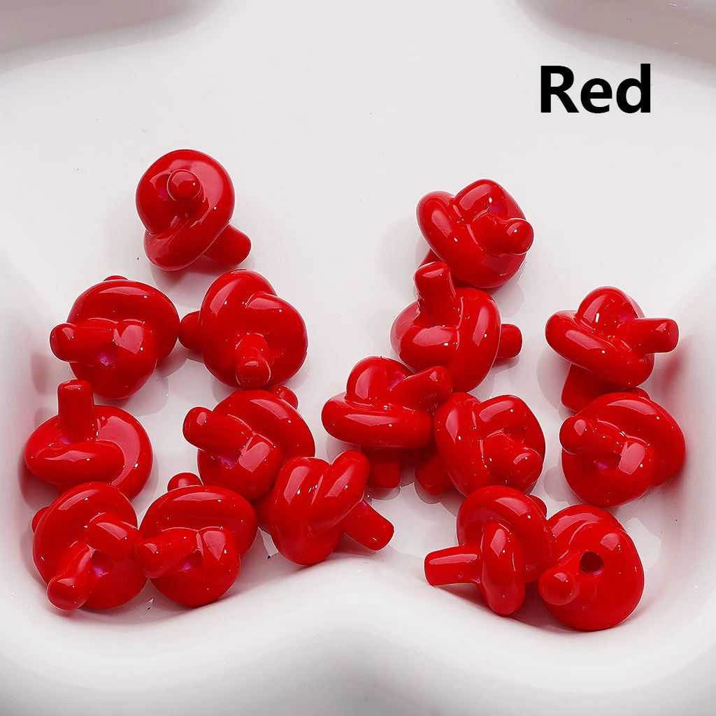 Cute Knot Tie Acrylic Beads in Solid Color, Around 15*17MM, (Single Color is available for 200pcs(Whole bag)) - Image 3