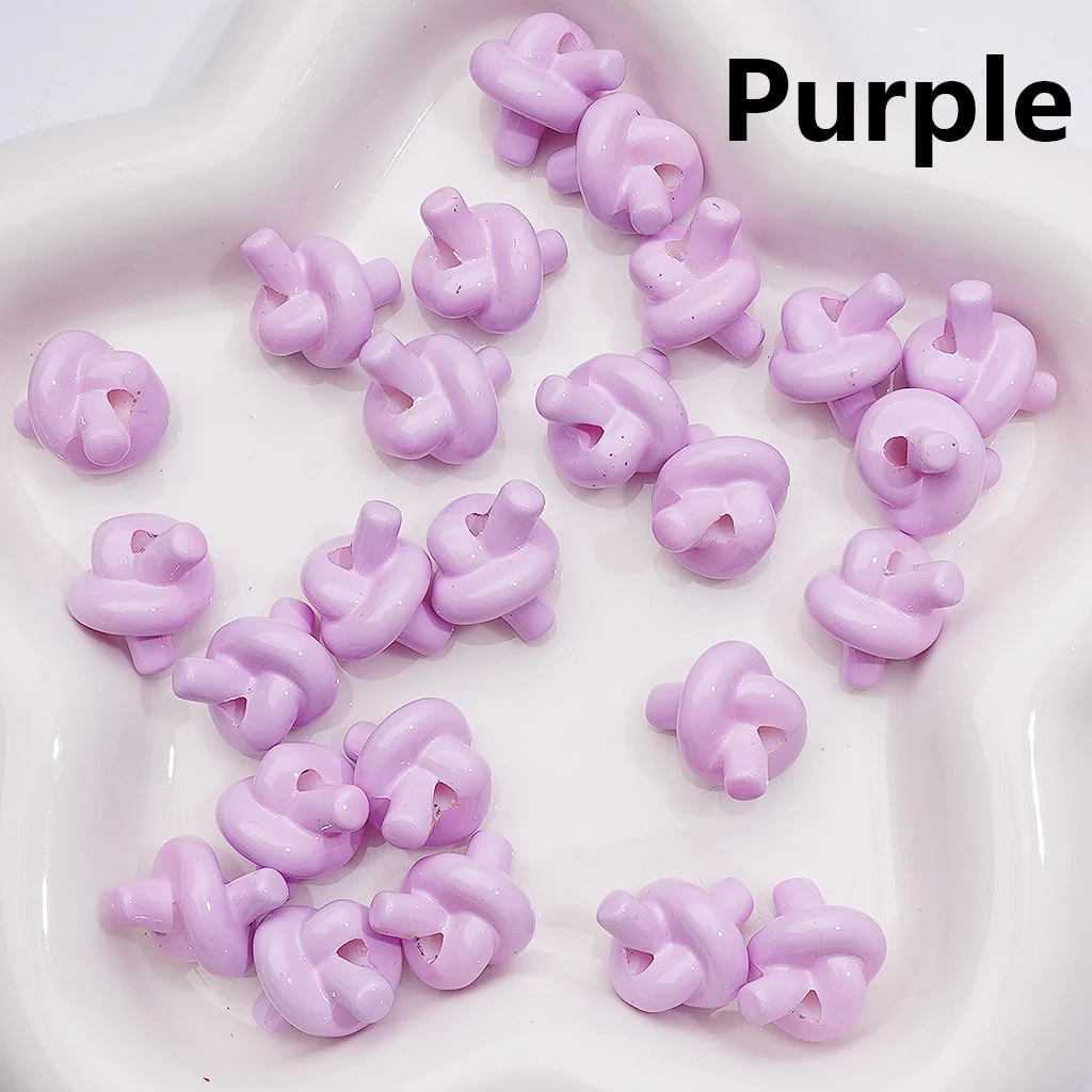 Cute Knot Tie Acrylic Beads in Solid Color, Around 15*17MM, (Single Color is available for 200pcs(Whole bag)) - Image 5