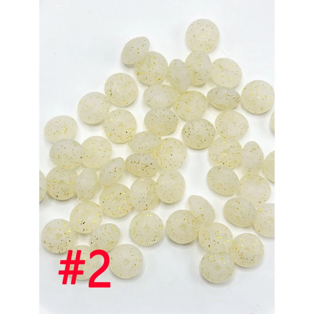 Glittery Silicone Lentil Beads Spacers Saucers, 12MM - Image 4