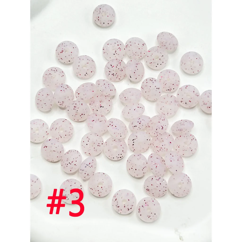 Glittery Silicone Lentil Beads Spacers Saucers, 12MM - Image 5