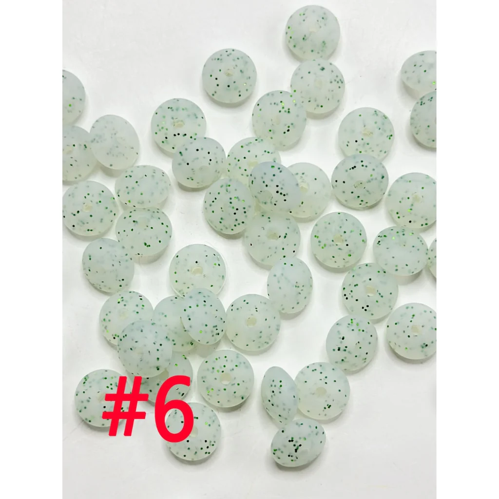 Glittery Silicone Lentil Beads Spacers Saucers, 12MM - Image 8