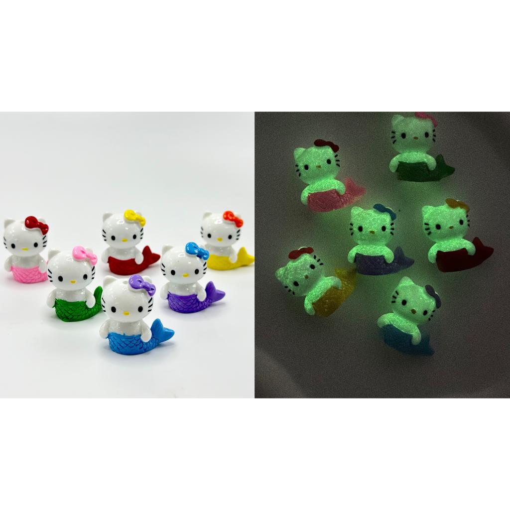 Glow in the Dark Dress-Up Mermaid Cute Cat Character Resin Acrylic Beads, Pen topper, Random Mix - Image 3
