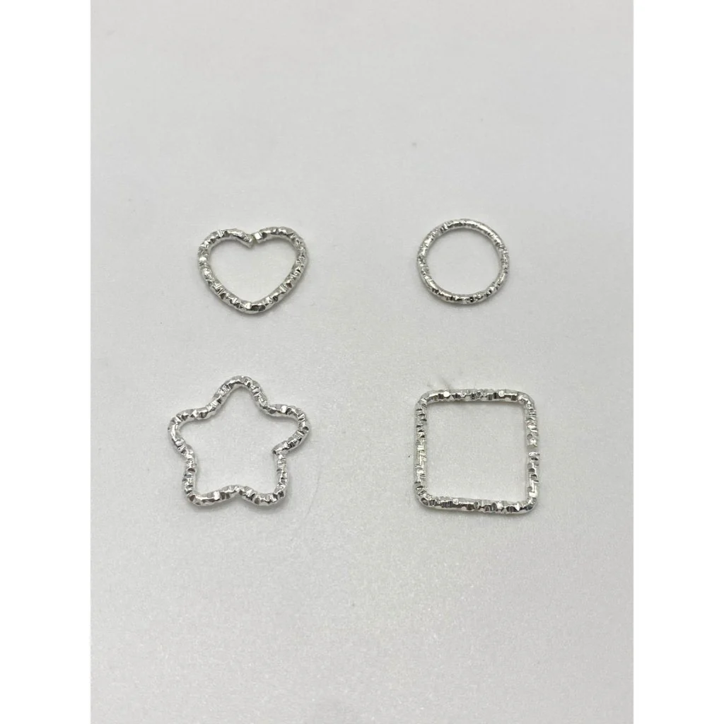 Gold & Silver Metal Beads Jump Ring Pendant Various Shapes - Image 3