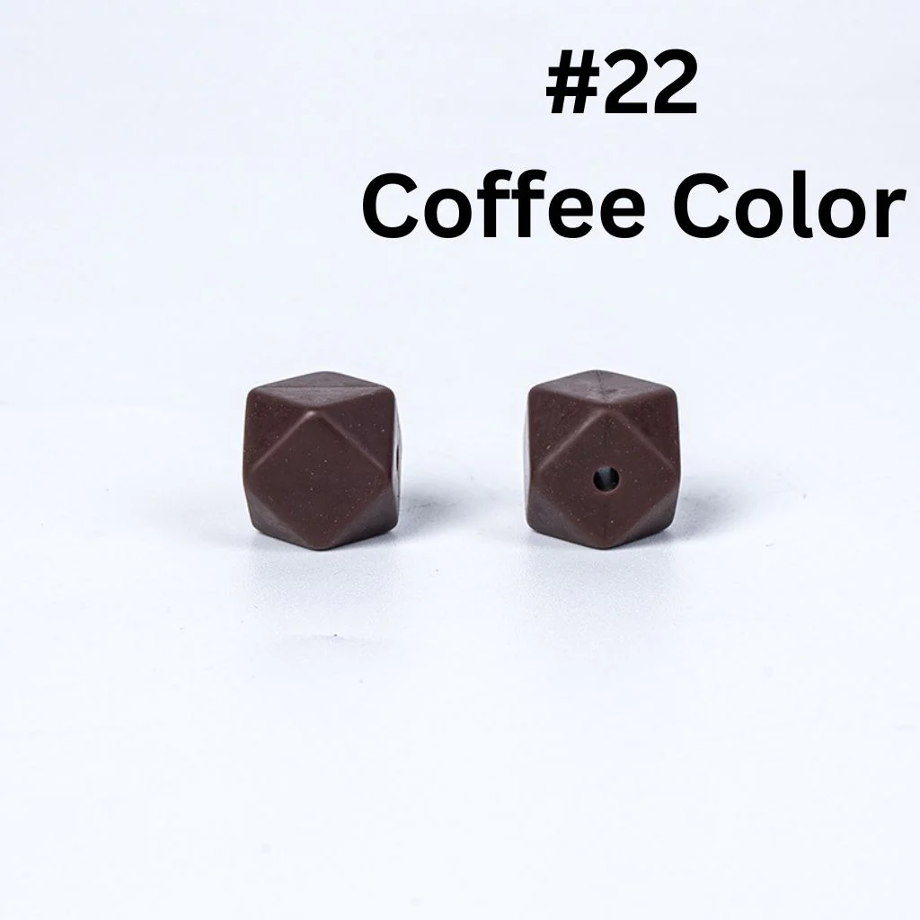 Hexagon Silicone Beads in Solid Colors, Size 14mm, Hexagon Shape - Image 12