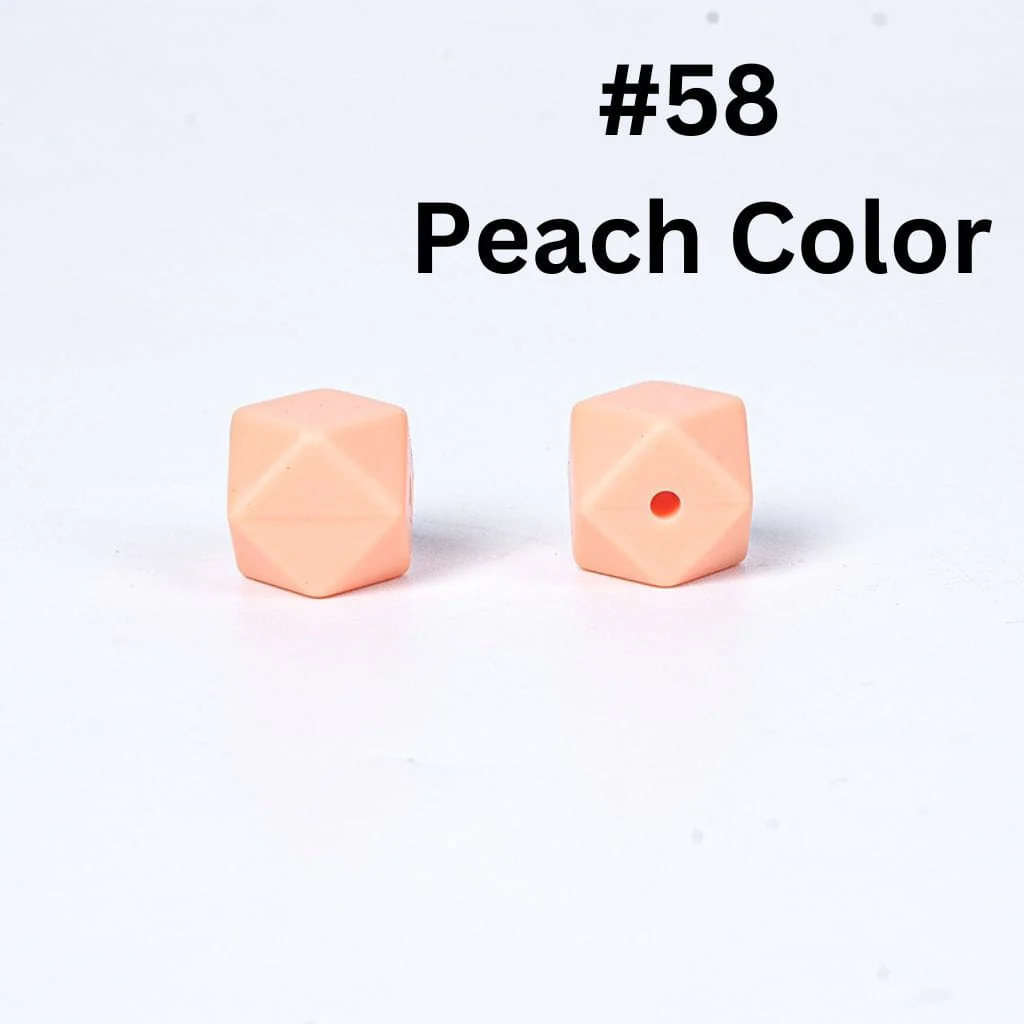 Hexagon Silicone Beads in Solid Colors, Size 14mm, Hexagon Shape - Image 18