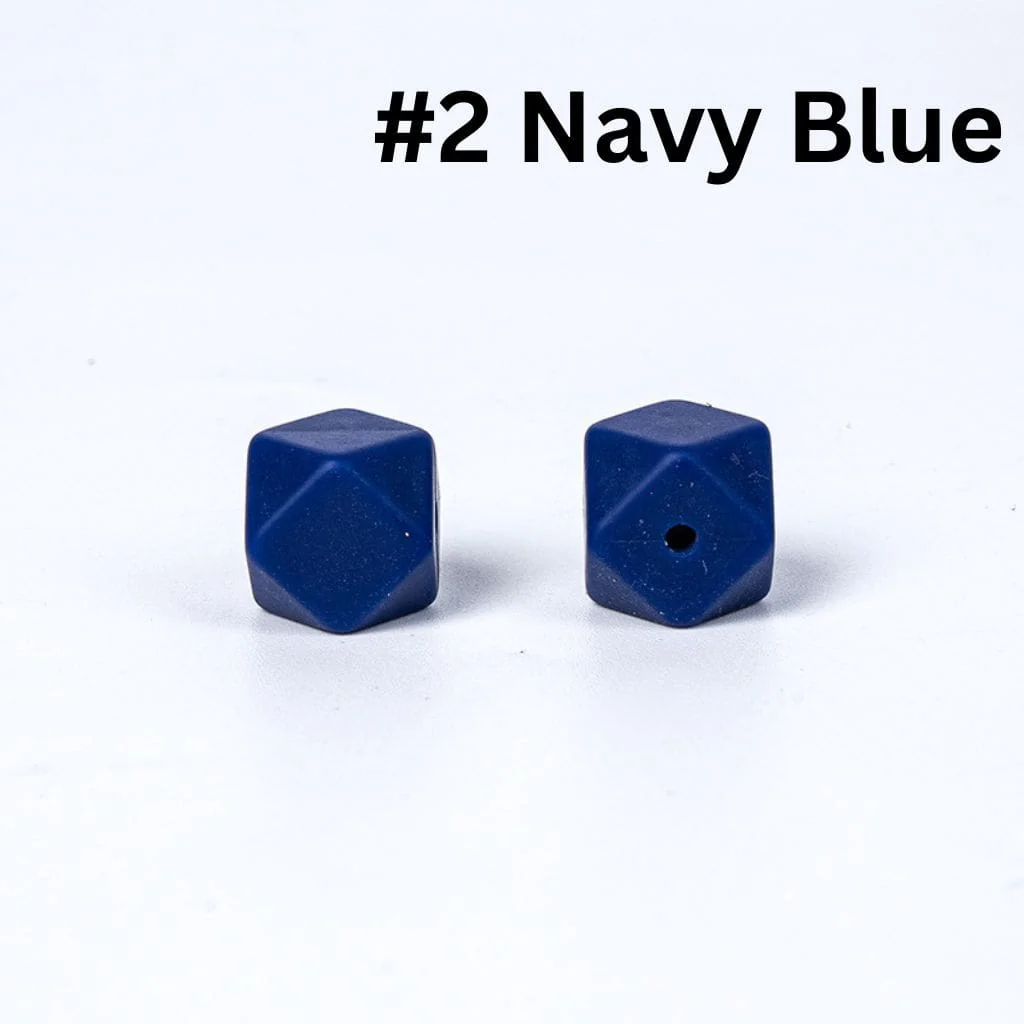 Hexagon Silicone Beads in Solid Colors, Size 14mm, Hexagon Shape - Image 3