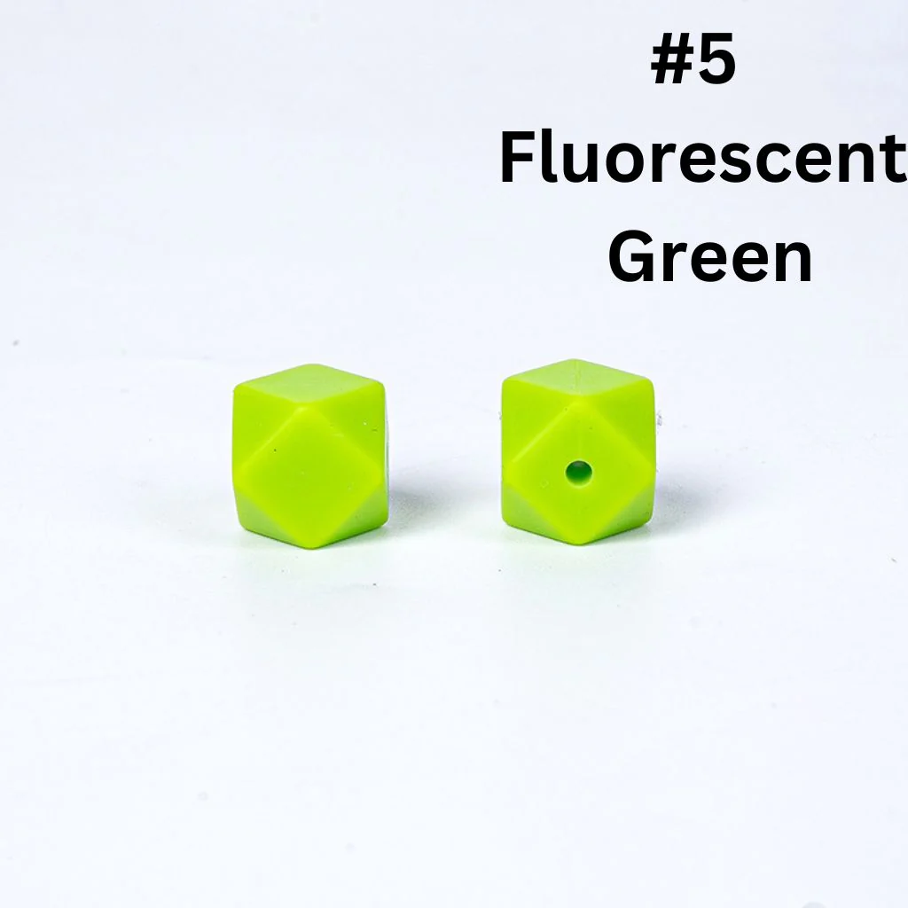 Hexagon Silicone Beads in Solid Colors, Size 14mm, Hexagon Shape - Image 4