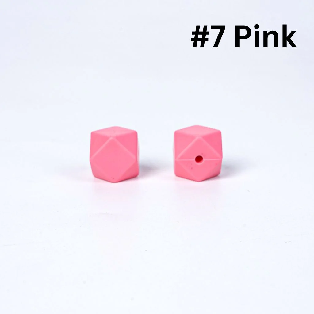Hexagon Silicone Beads in Solid Colors, Size 14mm, Hexagon Shape - Image 5