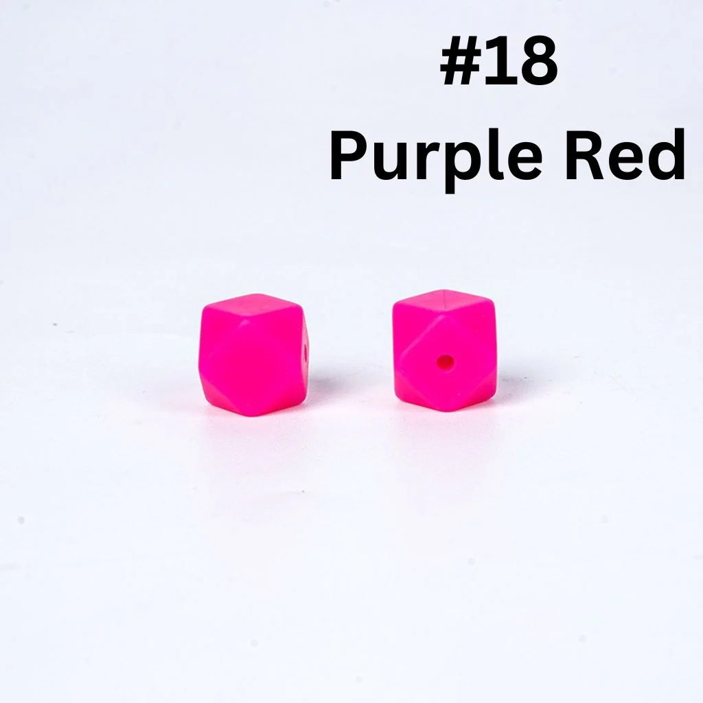 Hexagon Silicone Beads in Solid Colors, Size 14mm, Hexagon Shape - Image 9