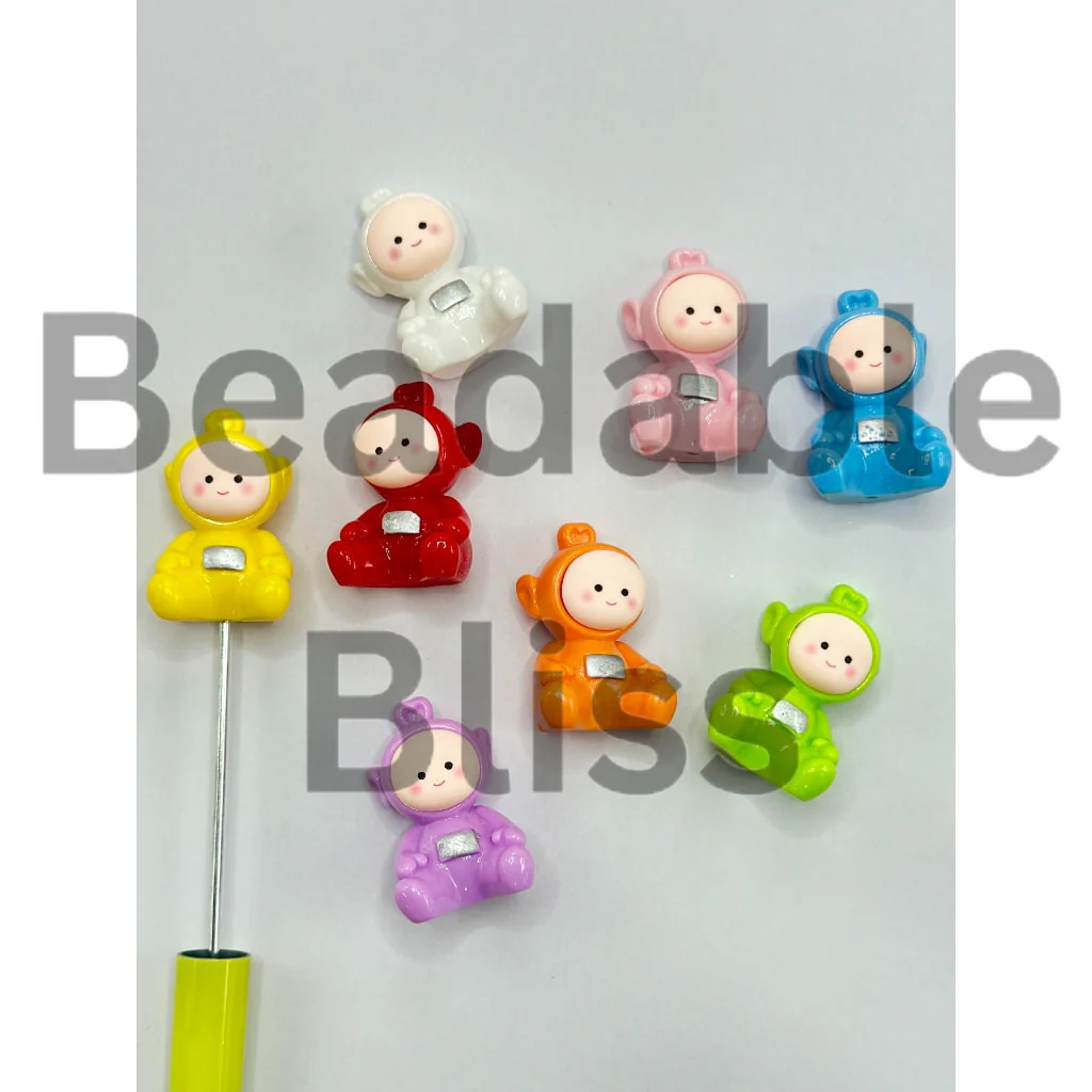 Little Cute Teletubb Cartoon Pen Toppers Acrylic Beads, Random Mix, Around 35MM - Image 3