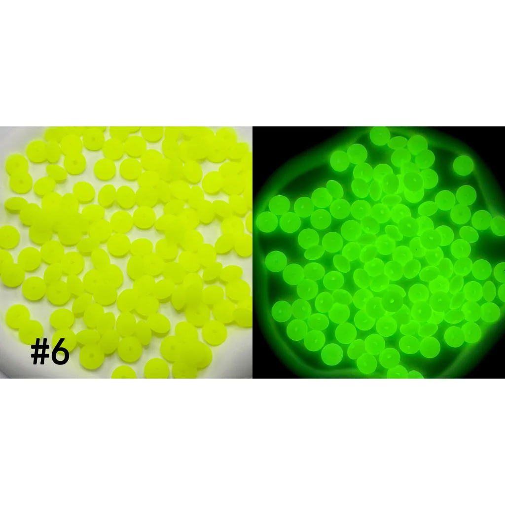 Luminous Silicone Lentil Beads Spacers Saucers in Neon Colors, Glow in the Dark, 12mm - Image 7