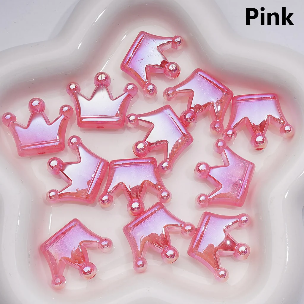Luminous UV Coating Glitter Shiny Crown Acrylic Beads, 22*28MM (Single Color is available for 200pcs(Whole bag)) - Image 4