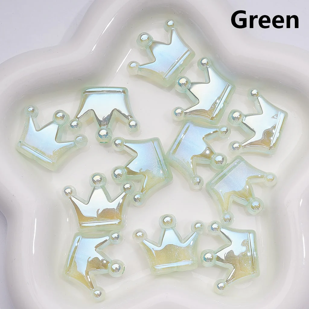 Luminous UV Coating Glitter Shiny Crown Acrylic Beads, 22*28MM (Single Color is available for 200pcs(Whole bag)) - Image 5