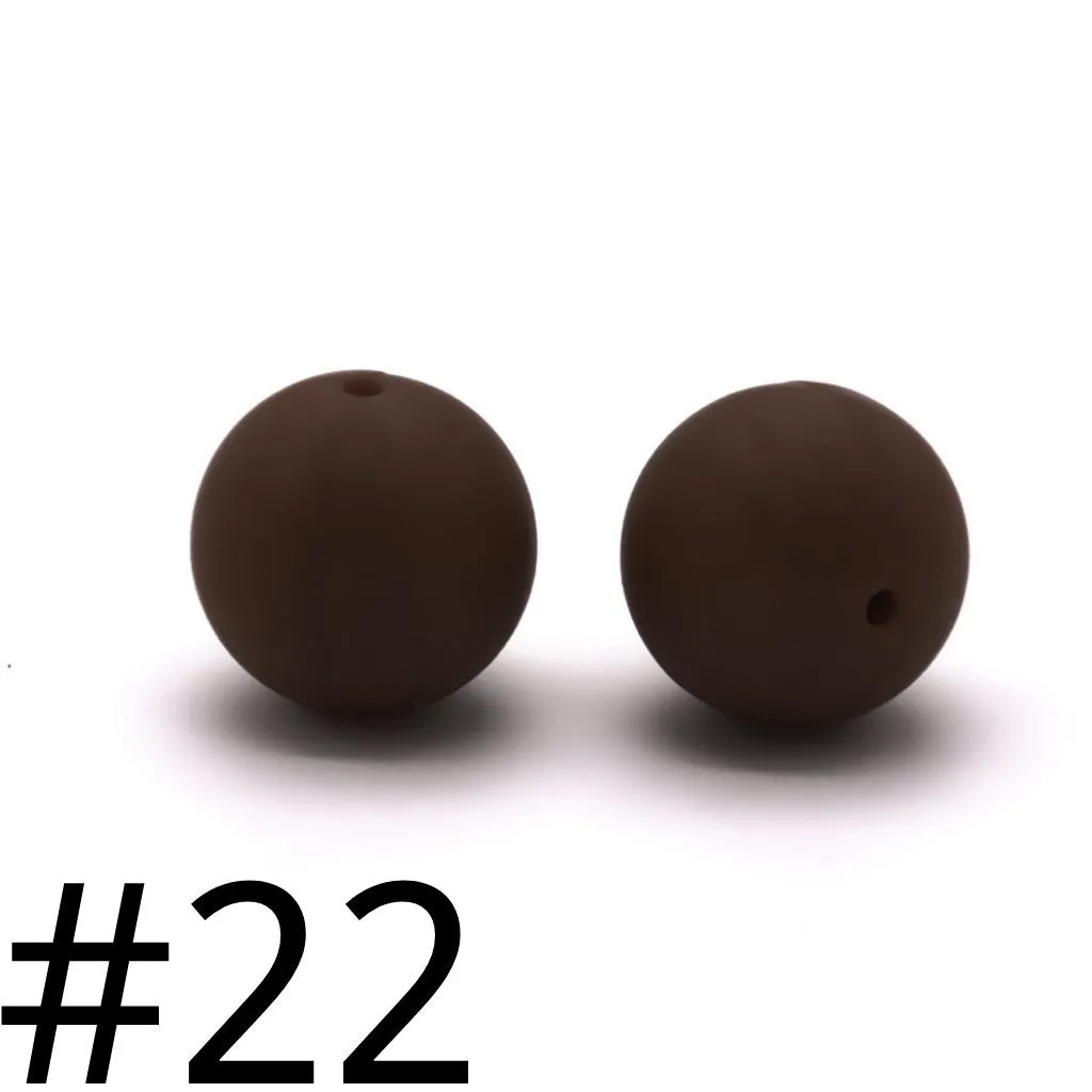 Silicone Beads, Solid Colors, 15 mm - Image 76