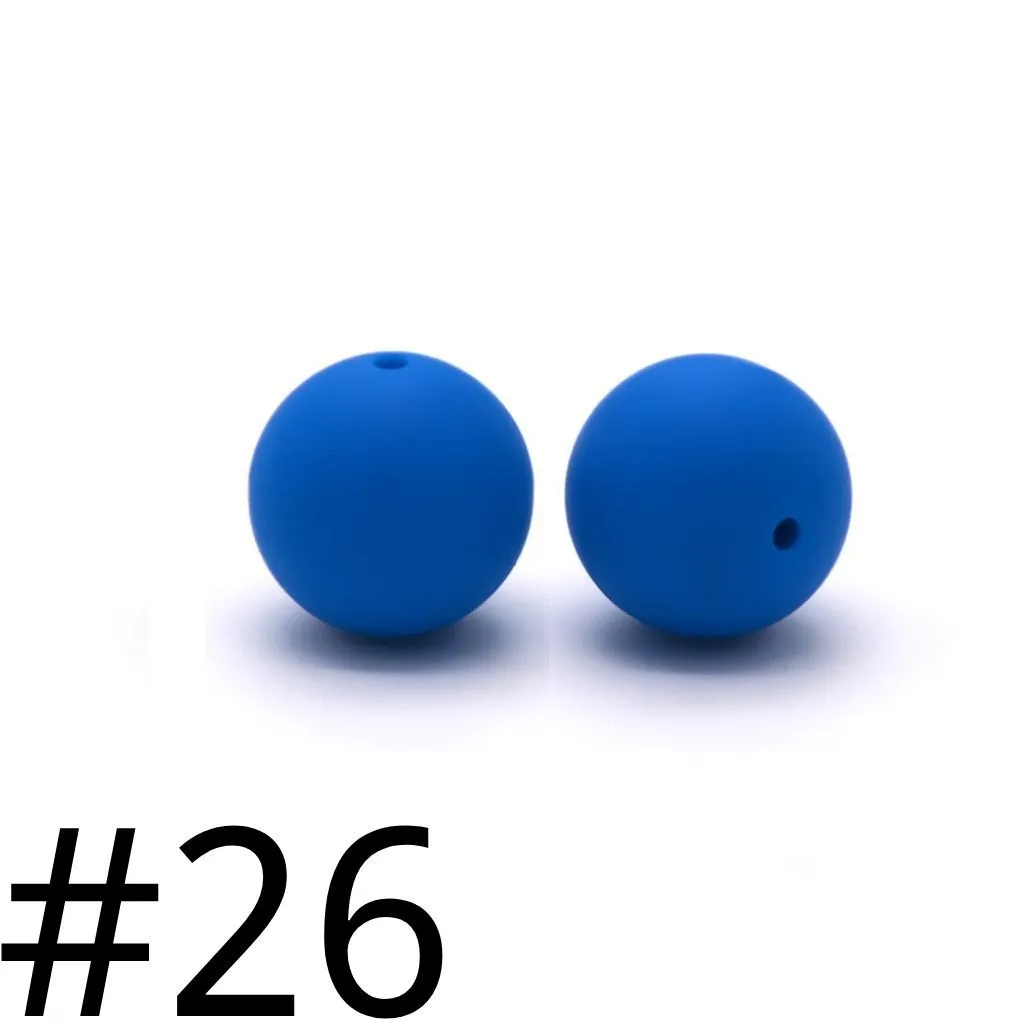 Silicone Beads, Solid Colors, 15 mm - Image 63