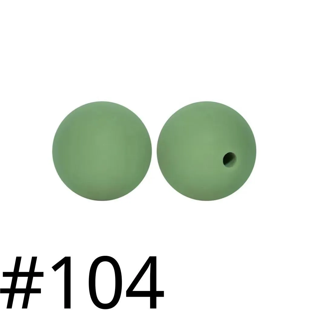 Silicone Beads, Solid Colors, 15 mm - Image 78