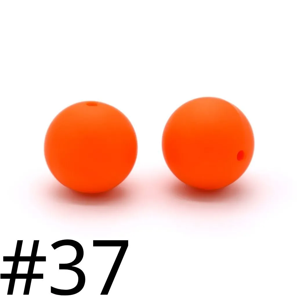 Silicone Beads, Solid Colors, 15 mm - Image 58