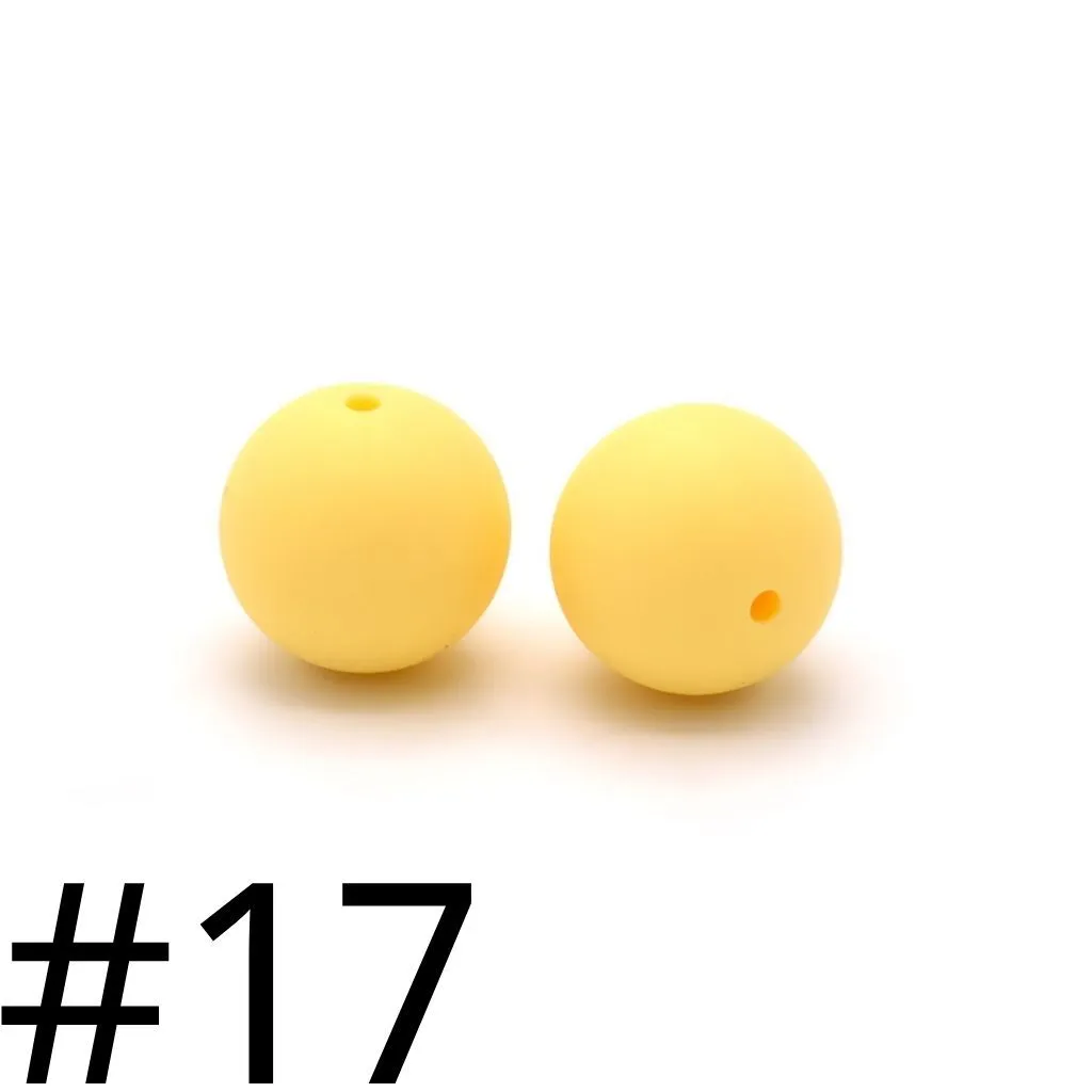 Silicone Beads, Solid Colors, 15 mm - Image 67